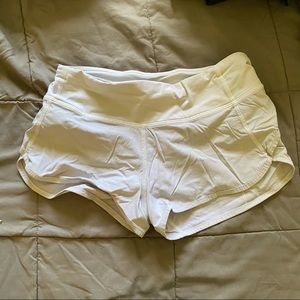 Lululemon white running shorts
